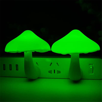LED Night Light Mushroom Wall Socket Lamp Sensor Bedroom Light