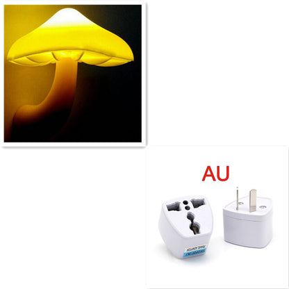 LED Night Light Mushroom Wall Socket Lamp Sensor Bedroom Light
