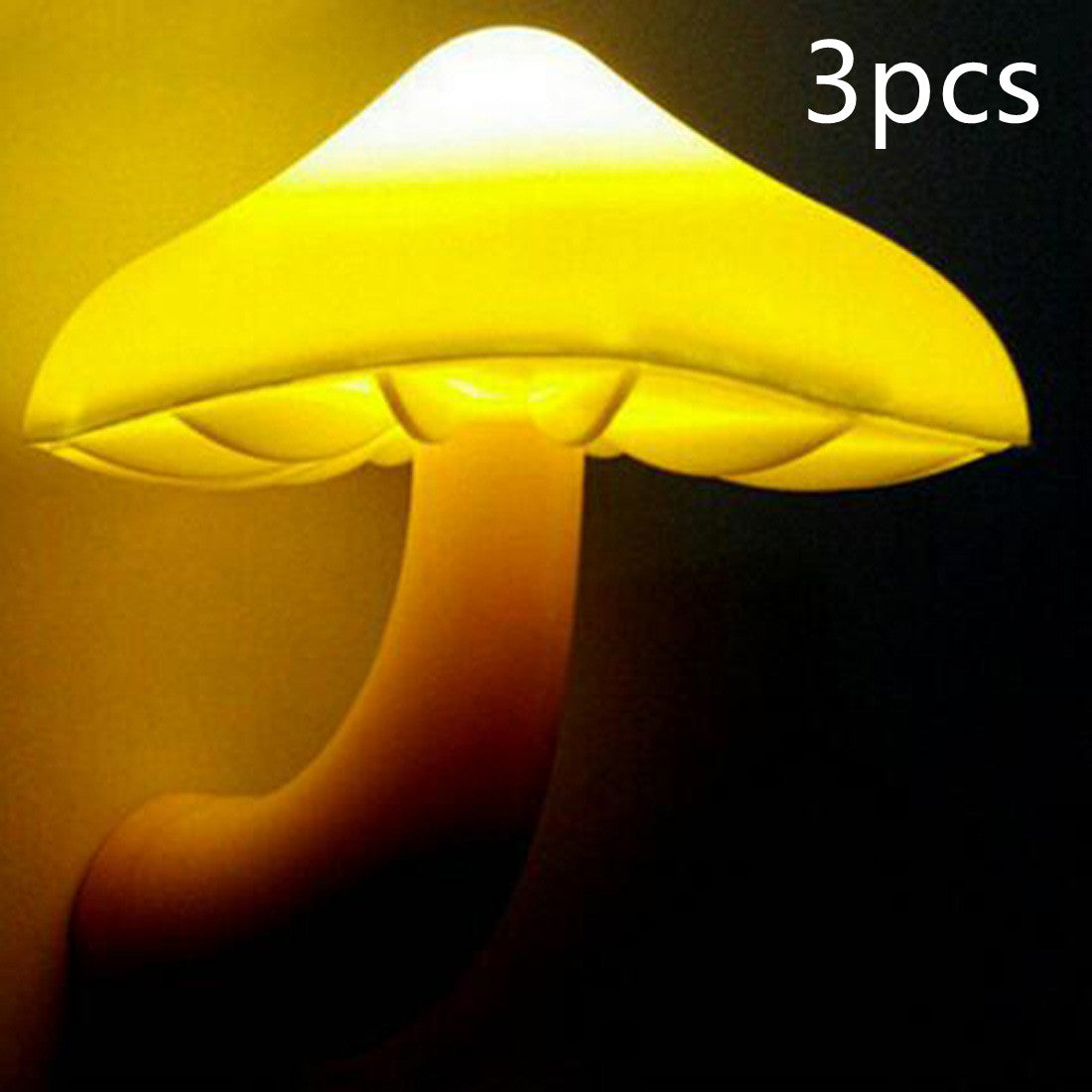 LED Night Light Mushroom Wall Socket Lamp Sensor Bedroom Light