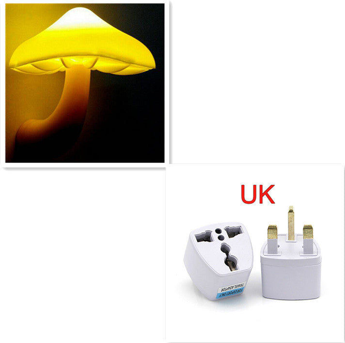 LED Night Light Mushroom Wall Socket Lamp Sensor Bedroom Light